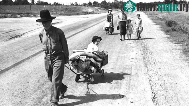 Trong những năm 1930, khoảng 2,5 triệu người đã rời khỏi các bang "bão bụi"
