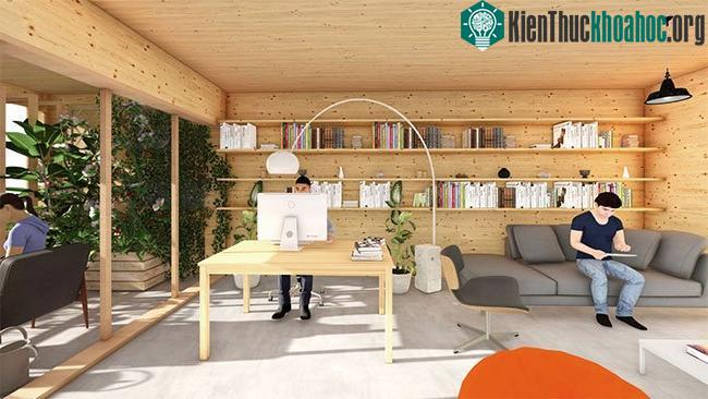 Thiết kế kết hợp nhà ở với không gian mở để làm việc từ xa.