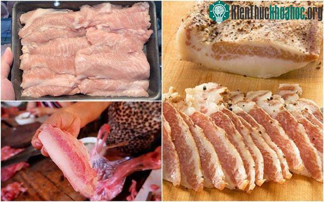 Thịt cổ heo với những miếng thịt đỏ sẫm
