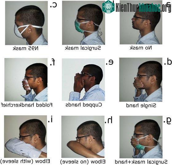 Các hình thức ngăn cản giọt bắn lây lan khi ho.