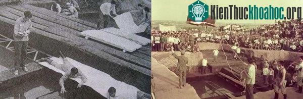 Lăng mộ ngập nước khiến việc khai quật gặp nhiều khó khăn