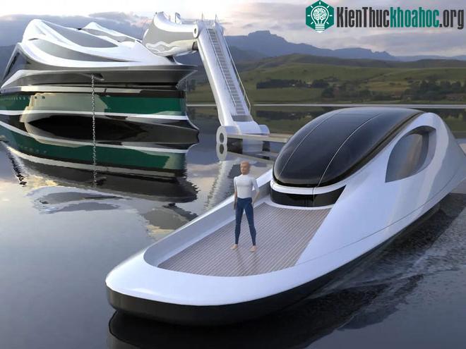 Khi phần đầu được tháo rời, phần trên của du thuyền sẽ trở thành tháp điều khiển dự phòng.