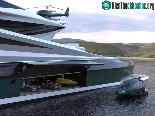 Phần sau của boong tàu có thể chứa hai Jet Capsules chạy điện