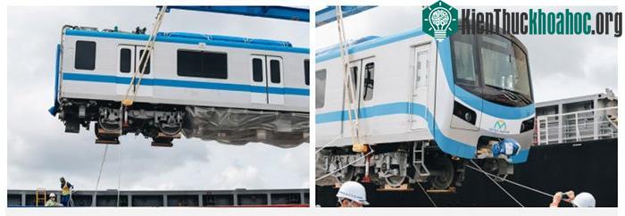 Toa tàu được ràng buộc 4 góc để đưa xuống xe siêu trường siêu trọng