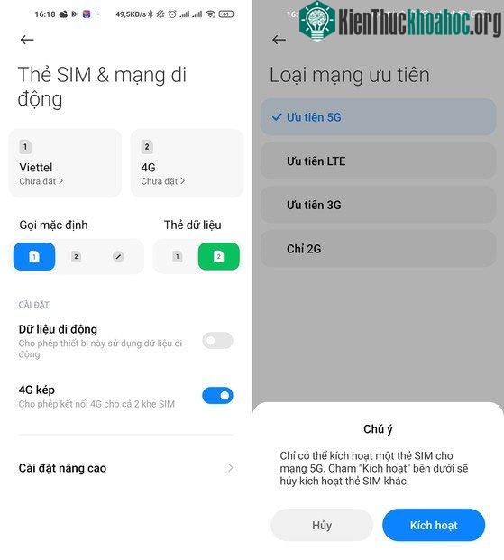 Kích hoạt kết nối 5G trên điện thoại (nếu có) trước khi kết nối