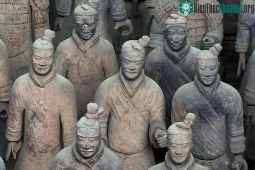 Tượng binh sĩ được bày trí trong Tần Lăng.