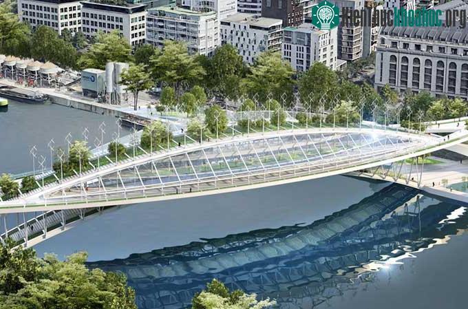 Thiết kế cầu đi bộ xanh tại Paris.