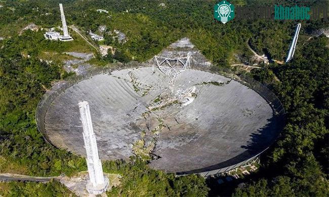 Kính viễn vọng Arecibo sụp đổ.