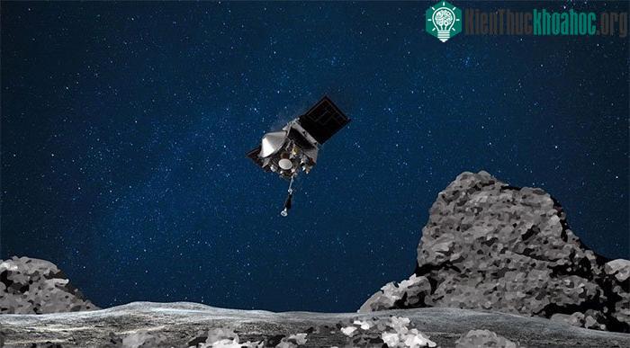 Tàu thăm dò Osiris-Rex đáp xuống bề mặt tiểu hành tinh Bennu để thu thập mẫu vật.