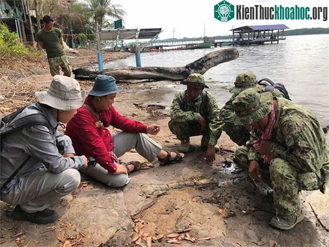 &nbsp;Các nhà khảo cổ đang nghiên cứu xương hóa thạch.