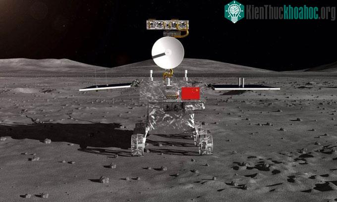 Minh họa tàu Hằng Nga 4 đáp xuống nửa tối Mặt trăng.