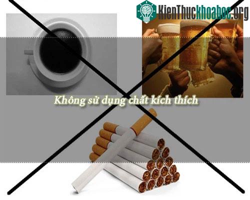 Không sử dụng chất kích thích trước khi tập luyện thể dục, thể thao.