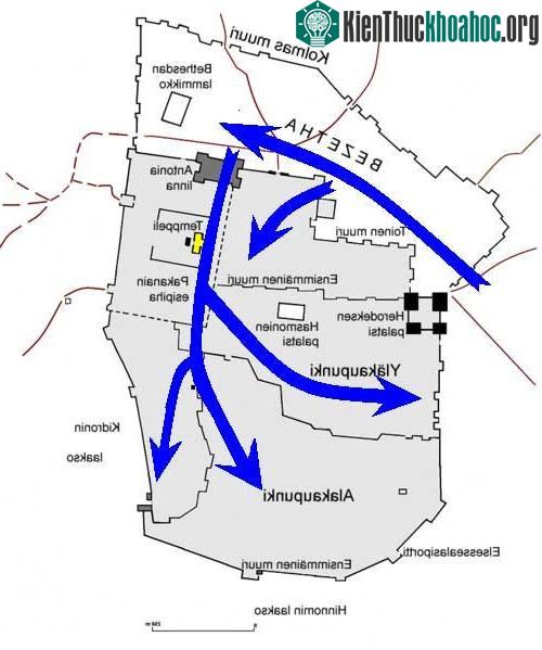 Con đường tiến công thành Jerusalem năm 70 của quân La Mã.