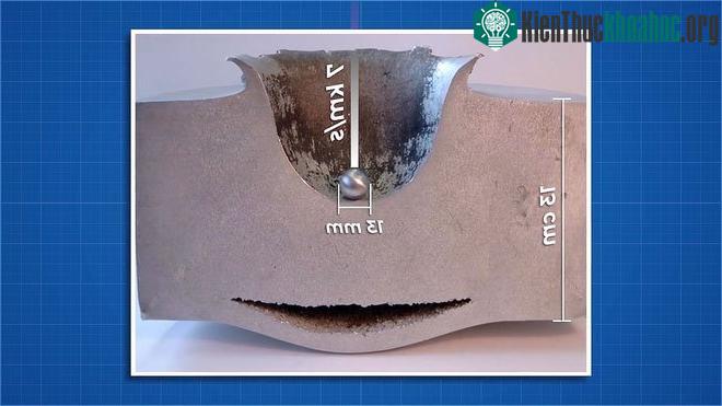 Sức công phá của một vật thể không gian với đường kính 13mm ở tốc độ cao