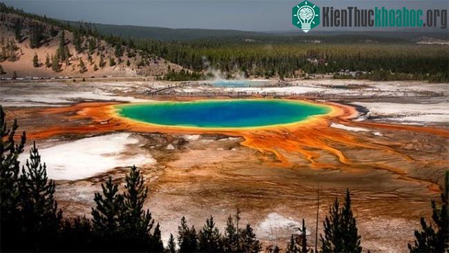 Grand Prismatic bỏng rẫy, song vẫn dày đặc vi tảo sinh sôi.