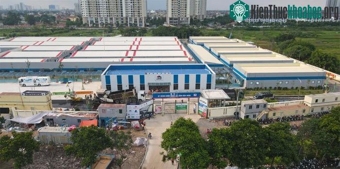 Bệnh viện dã chiến hồi sức điều trị cho bệnh nhân Covid-19 đặt tại quận Hoàng Mai