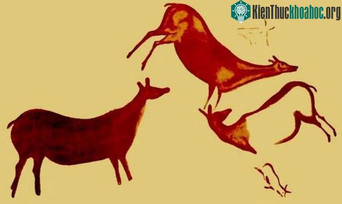 Một bức tranh đã phục chế từ bảo tàng, được in về từ vách hang La Pasiega (Tây Ban Nha)
