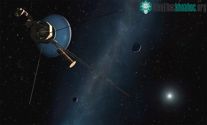 Hình ảnh tàu thăm dò Voyager 2 ngoài không gian.