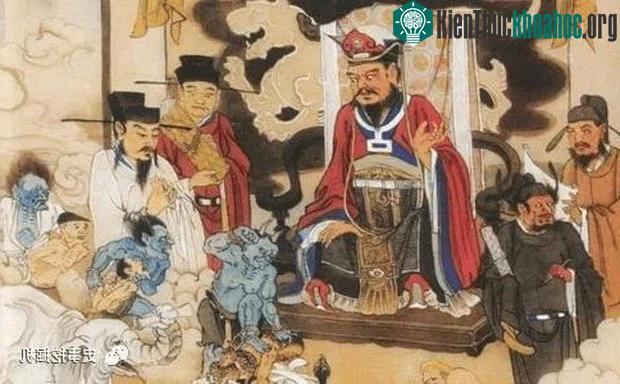 Bức vẽ Diêm Vương thiết triều dưới địa phủ.