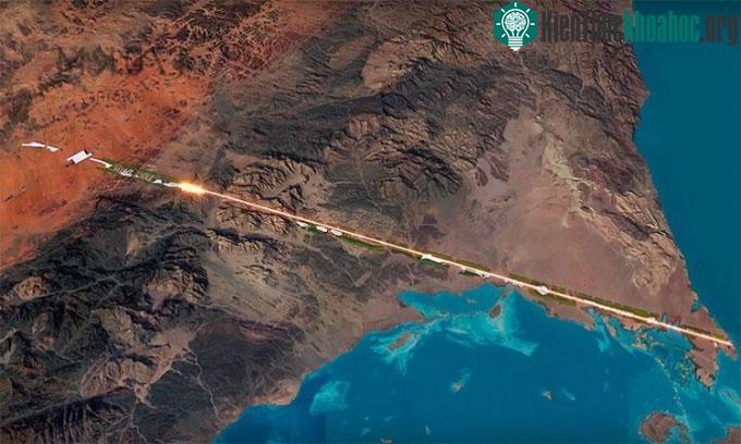 Thành phố mới nằm dọc trục thẳng có chiều dài 170km.