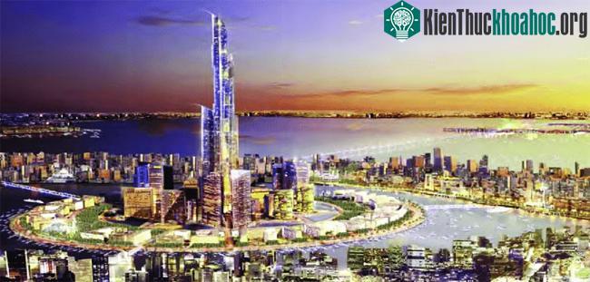 Siêu tòa tháp chọc trời Burj Mubarak al-Kabir trong quần thể đô thị tương lai Madinat al-Harper