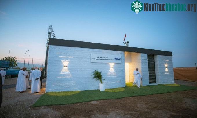 Tòa nhà in 3D bằng bê tông thật sau khi hoàn thành.