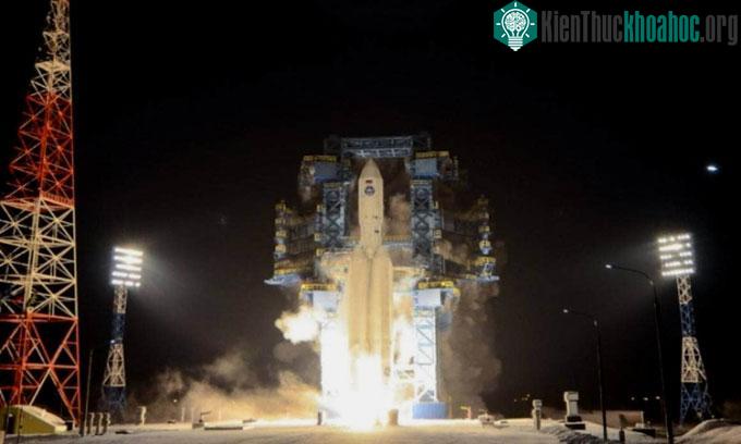 Tên lửa Angara A5 cất cánh tại sân bay vũ trụ Plesetsk, Nga, tháng 12/2021.