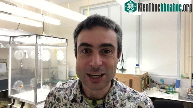 Hamish Symington, nhà nghiên cứu thực vật thụ phấn tại Đại học Cambridge.