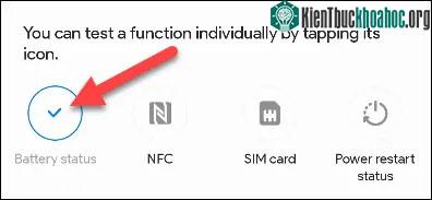 Hãy nhấn vào biểu tượng “Battery Status” (Trạng thái pin) để tiếp tục