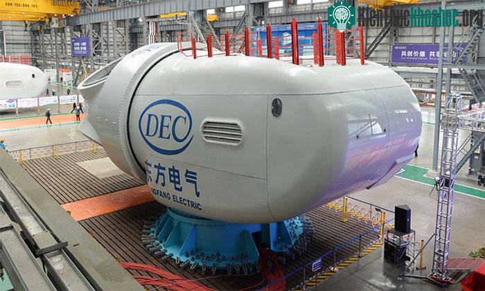 Một bộ phận chính của turbine gió chống siêu bão công suất 13 MW do DEC phát triển.