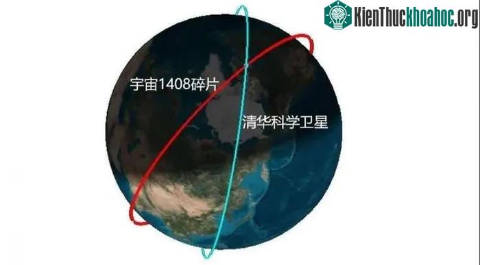&nbsp;Hình ảnh giao nhau giữa mảnh vỡ vệ tinh Nga và vệ tinh Trung Quốc.