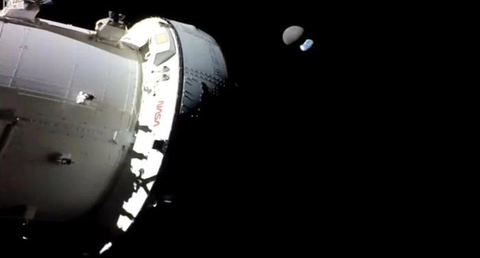 Ảnh NASA chia sẻ hình ảnh chưa từng có do tàu vũ trụ Orion chụp Trái đất