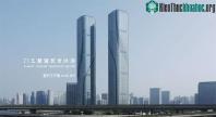 Ảnh Chiêm ngưỡng tòa tháp đôi cao 280m có họa tiết dòng chảy ở Trung Quốc