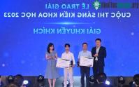 Ảnh Học sinh cấp 3 sáng chế giàn phun thuốc trừ sâu bằng cáp treo