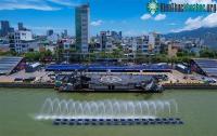 Ảnh Cận cảnh khán đài, trận địa pháo hoa quốc tế Đà Nẵng vào trước giờ khai mạc