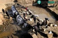 Ảnh Phát hiện tàu chở đồ cổ dài hơn 50m, toàn bộ hiện trường bị cảnh sát phong toả nghiêm ngặt