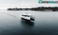 Ảnh Phà bay lần đầu chạy trên mặt nước tại Thụy Điển