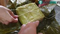 Ảnh Cắt bánh chưng bằng lạt hay dao ?