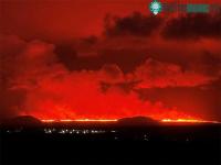 Ảnh Núi lửa Iceland phun dung nham đỏ rực cả một góc trời