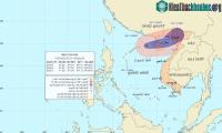 Ảnh Bão số 2 cách bờ biển Quảng Ninh, Hải Phòng khoảng 590 km