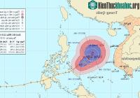 Ảnh Bão Bopha chỉ còn cách Trường Sa khoảng 300km