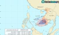 Ảnh Bão số 1 cách bờ biển Ninh Thuận-Bình Thuận 350km