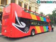 Ảnh Hà Nội đang cho chạy thử loại xe buýt 2 tầng mui trần