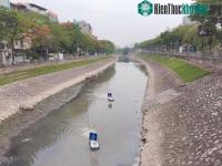 Ảnh Nước sông Tô Lịch "hồi sinh" sau một tuần được "giải cứu"