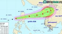 Ảnh Bão Podul giật cấp 10 đang dần tiến vào biển Đông