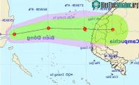 Ảnh Áp thấp nhiệt đới mới vượt qua Philippines đang tiến vào biển Đông theo hướng Tây Tây Bắc